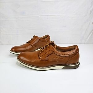Bruno Marc Mens Oxford Dress Shoes Lace Up Cognac Brown Size 6 Unisex Prom Party
